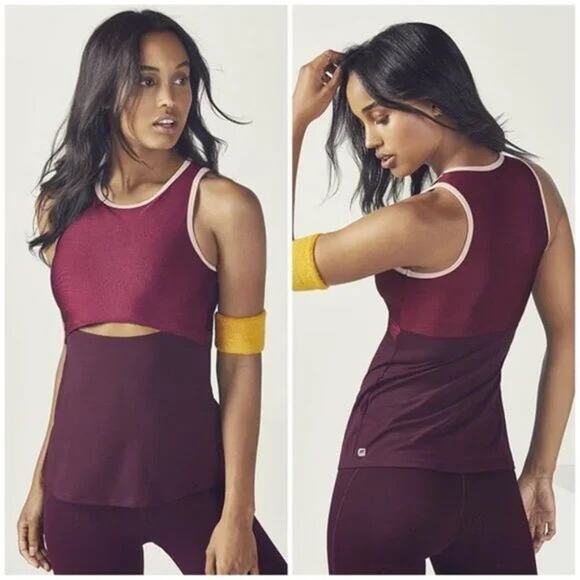 Fabletics | NWT Purple & Pink Luana Performance Peek-a-boo Activewear Tank - Picture 1 of 9
